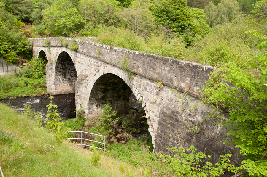Old Shin Bridge over River Shin, Inveran